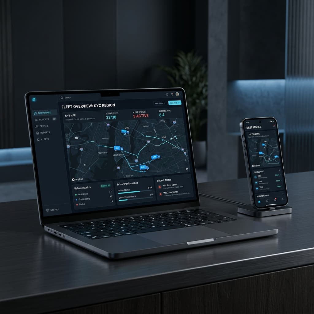 xIoT GPS Dashboard on Laptop and Mobile